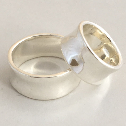 10mm Wide Concave Ring.