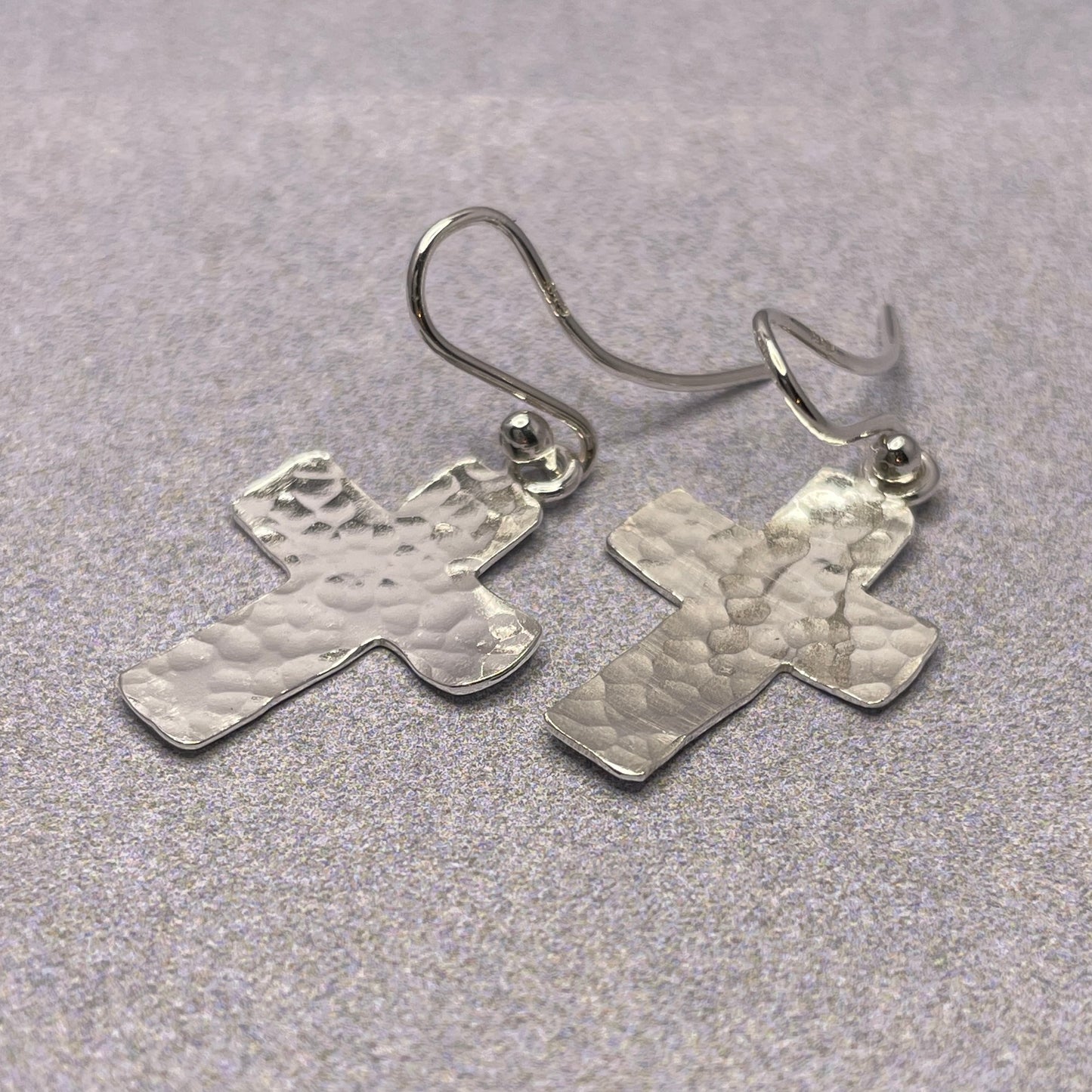 Ear Ring Sterling Silver Cross
