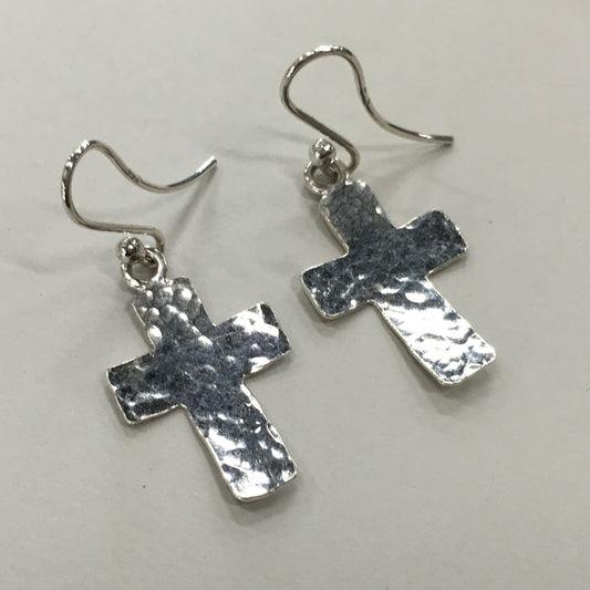 Ear Ring Sterling Silver Cross