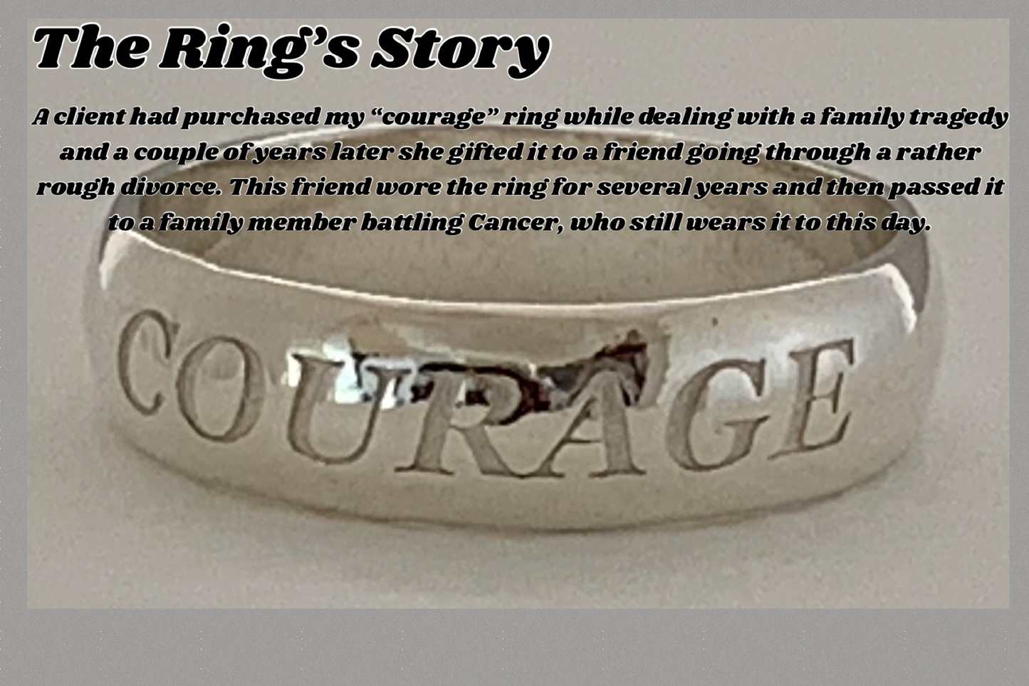 Sterling Silver Words to Wear Ring Courage