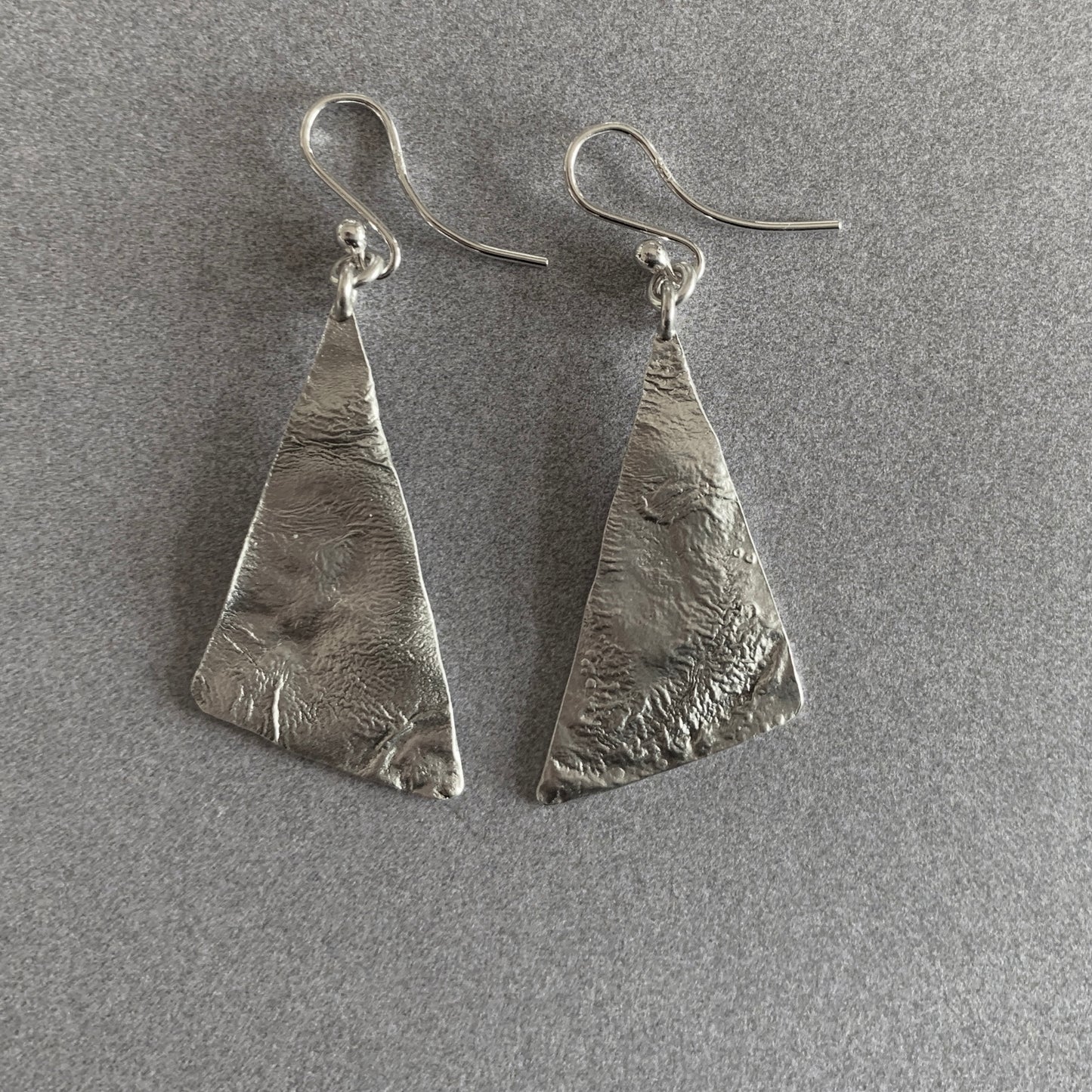Ear Ring Sterling Silver Triangle Drops