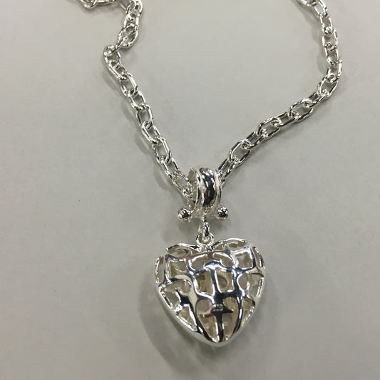 Sterling Silver Filigree Heart Pendant