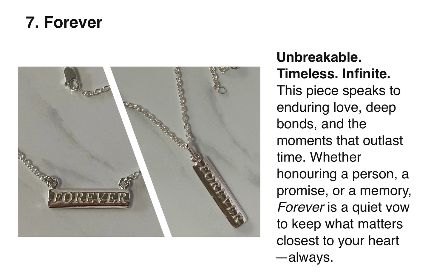 Sterling Silver Words to Wear Pendant Forever