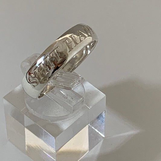 Sterling Silver Words to Wear Ring Shit Happens