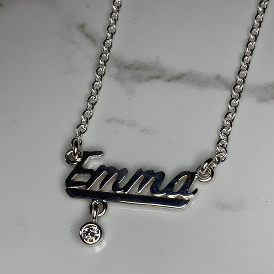 Name Chain, with 3mm (0.10ct)Diamond