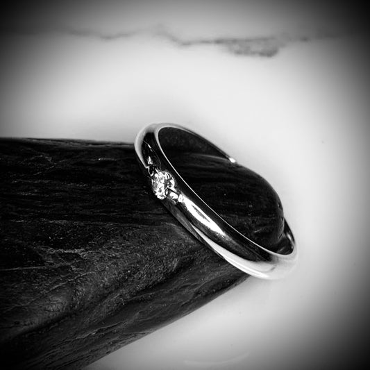 Flush set 2.5mm, 0.06ct. Diamond Ring