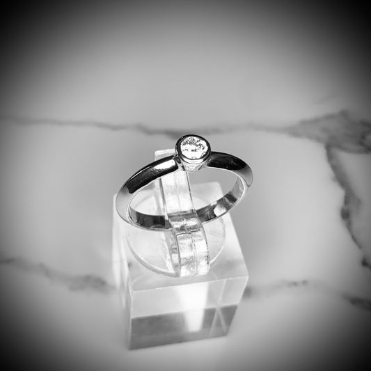 Solitaire Ring with 4mm, 0.25ct. Bezel set Diamond