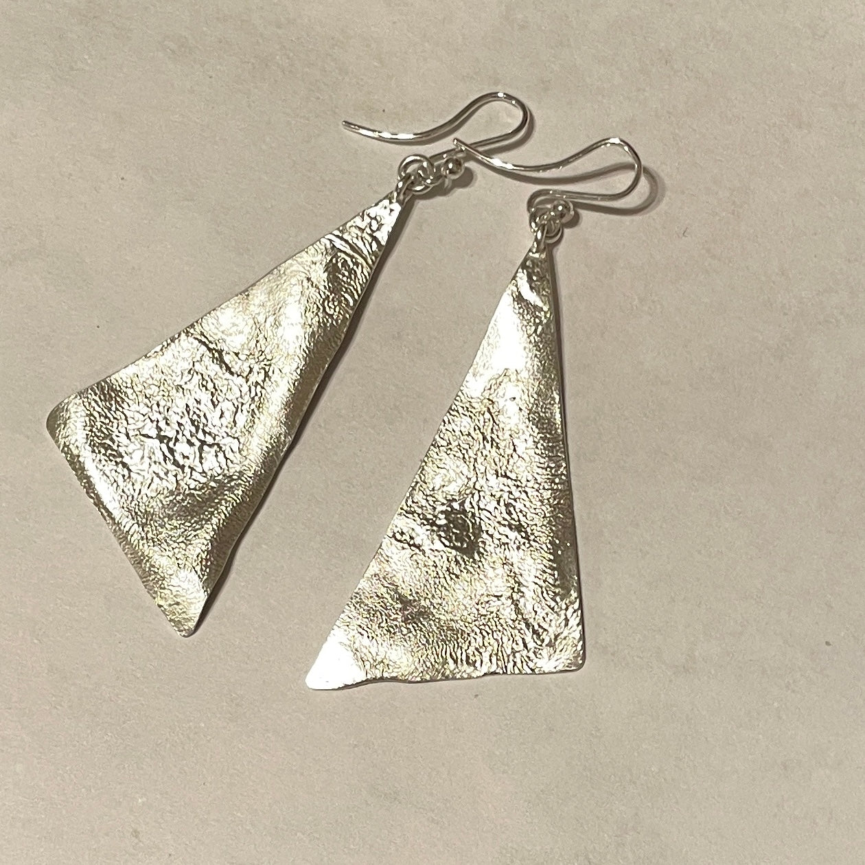 Ear Ring Sterling Silver Triangle Drops