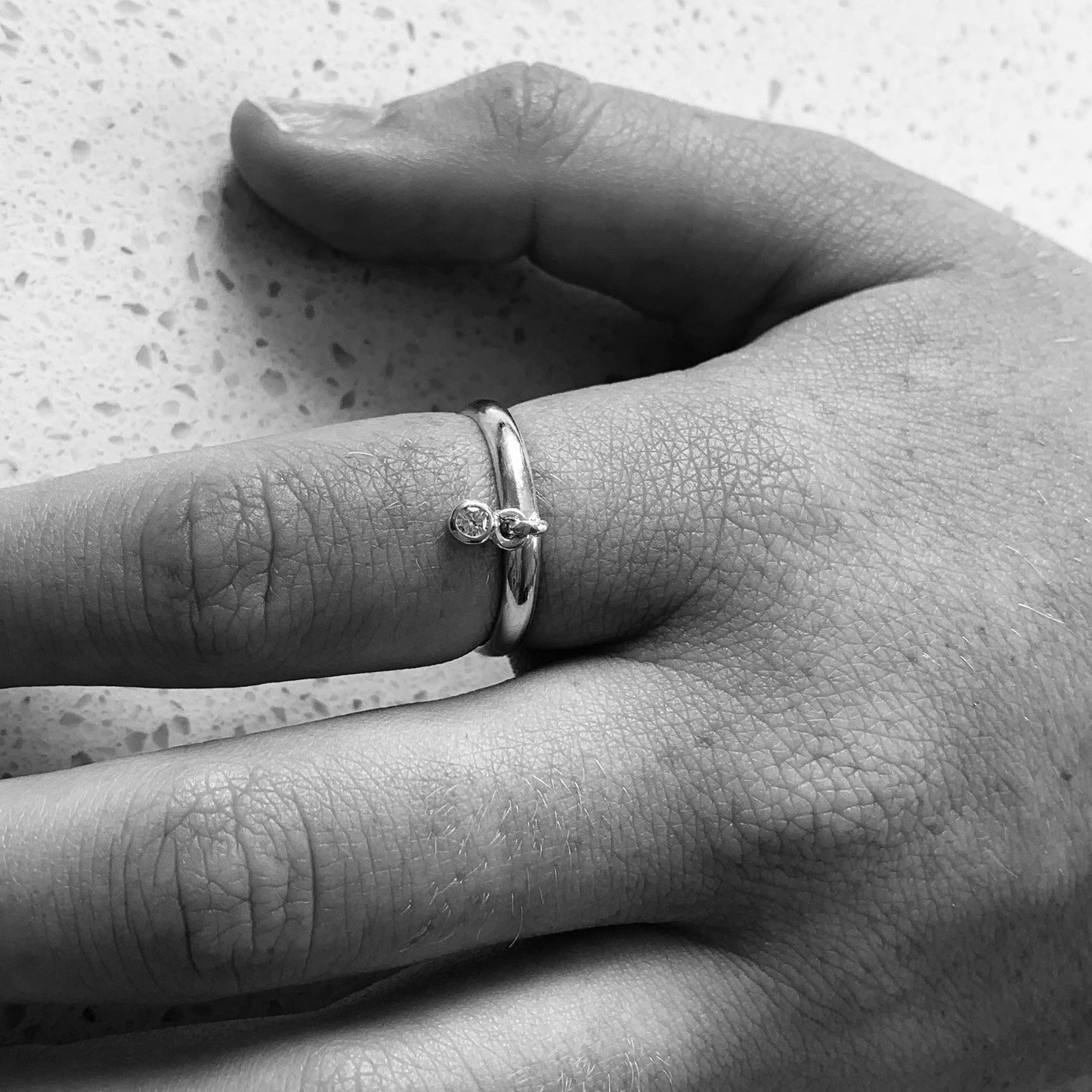 Charm Ring with 2.5mm, 0.06ct Diamond