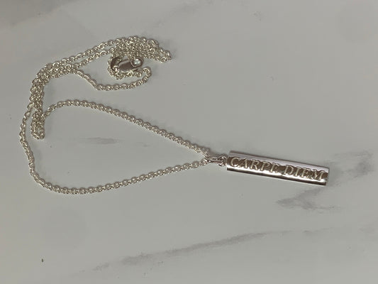 Sterling Silver Words to Wear Pendant Carpe Diem