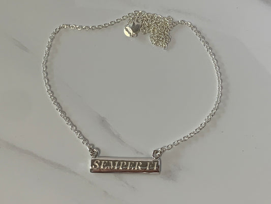 Sterling Silver Words to Wear Pendant Semper Fi