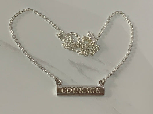 Sterling Silver Words to Wear Pendant Courage