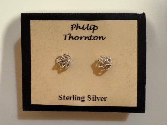Tiny 50mm Sterling Silver Ball of Life Ear Rings