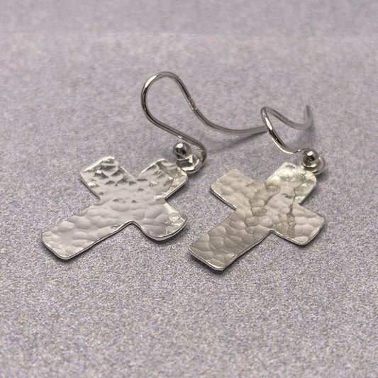 Ear Ring Sterling Silver Cross