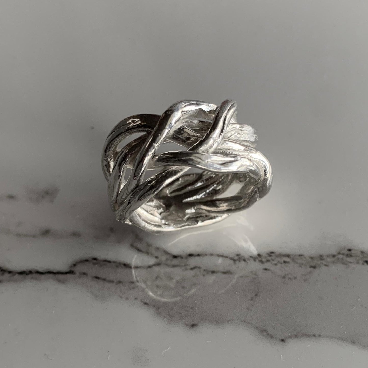 Sterling Silver Organic Ring.