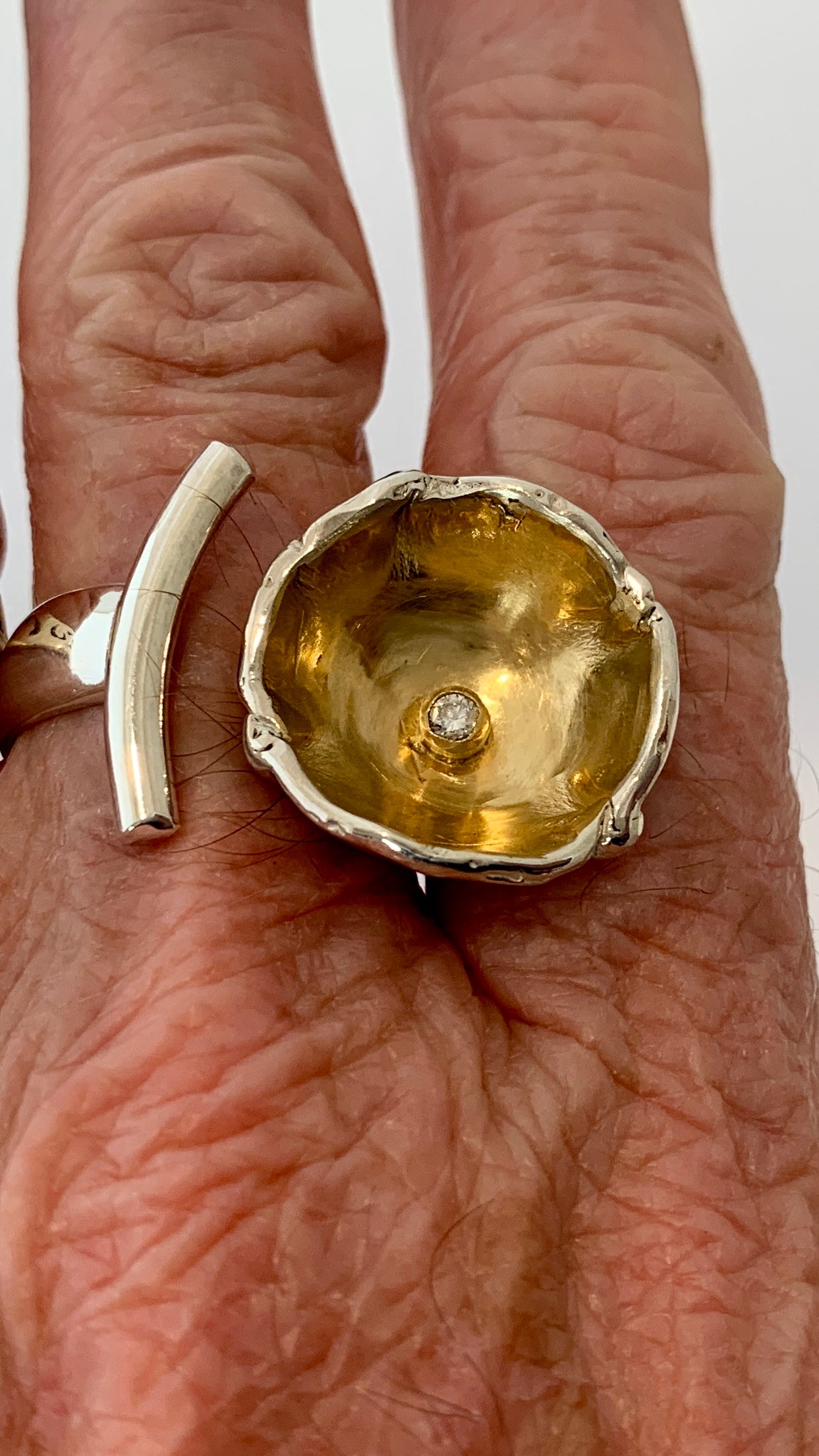Sterling & 18kt Vermeil Double ended Ring