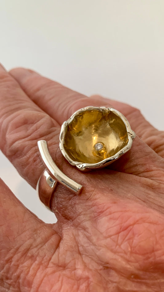 Sterling & 18kt Vermeil Double ended Ring