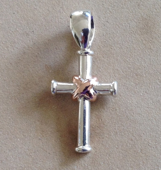 Sterling Silver & Rose Gold Pendant