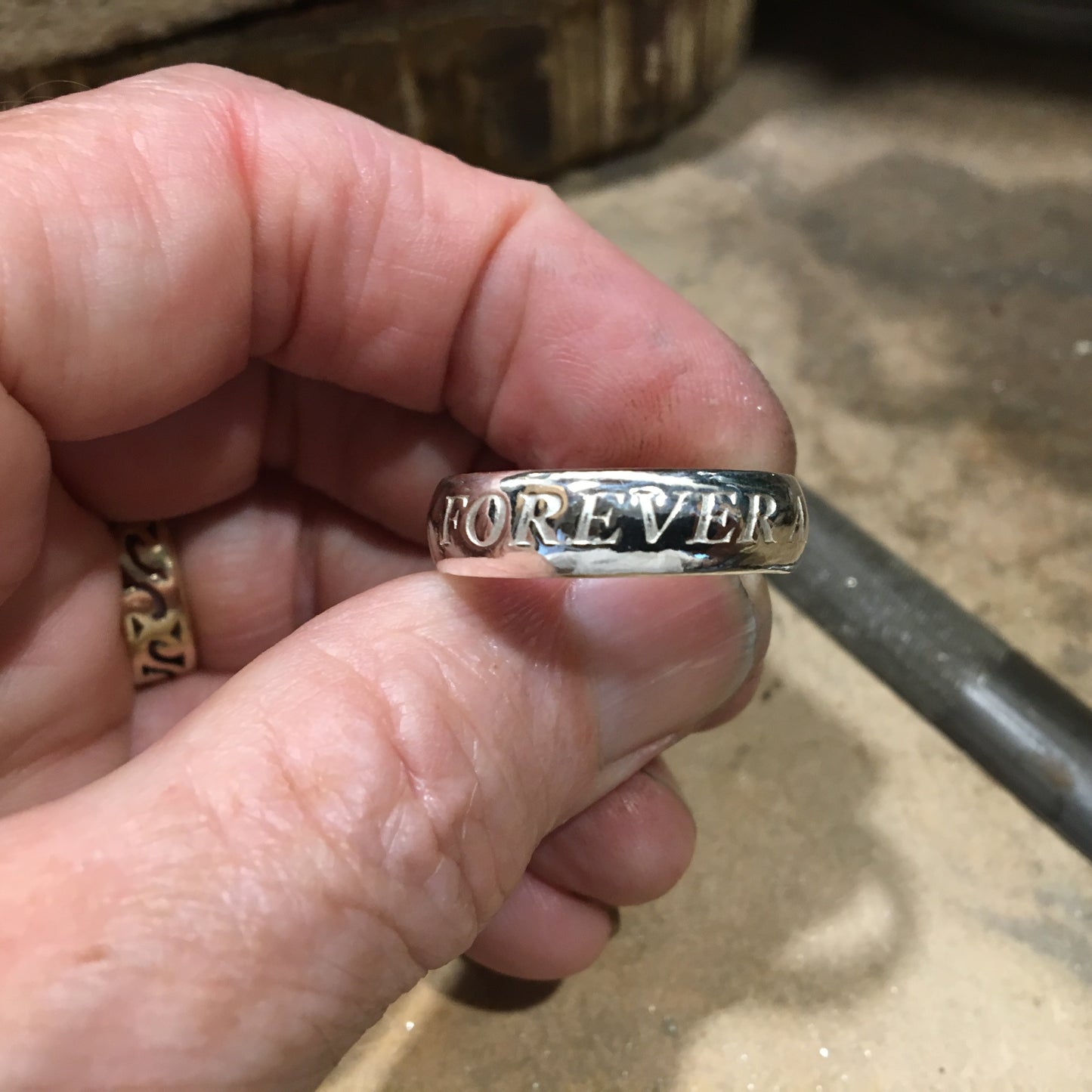 Sterling Silver Words to Wear Ring Forever and a Day