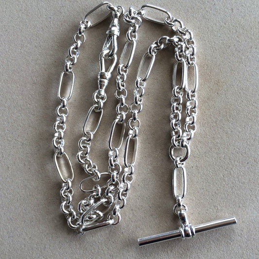 Sterling Silver Fob Necklace 7+1 Belcher 50cm.