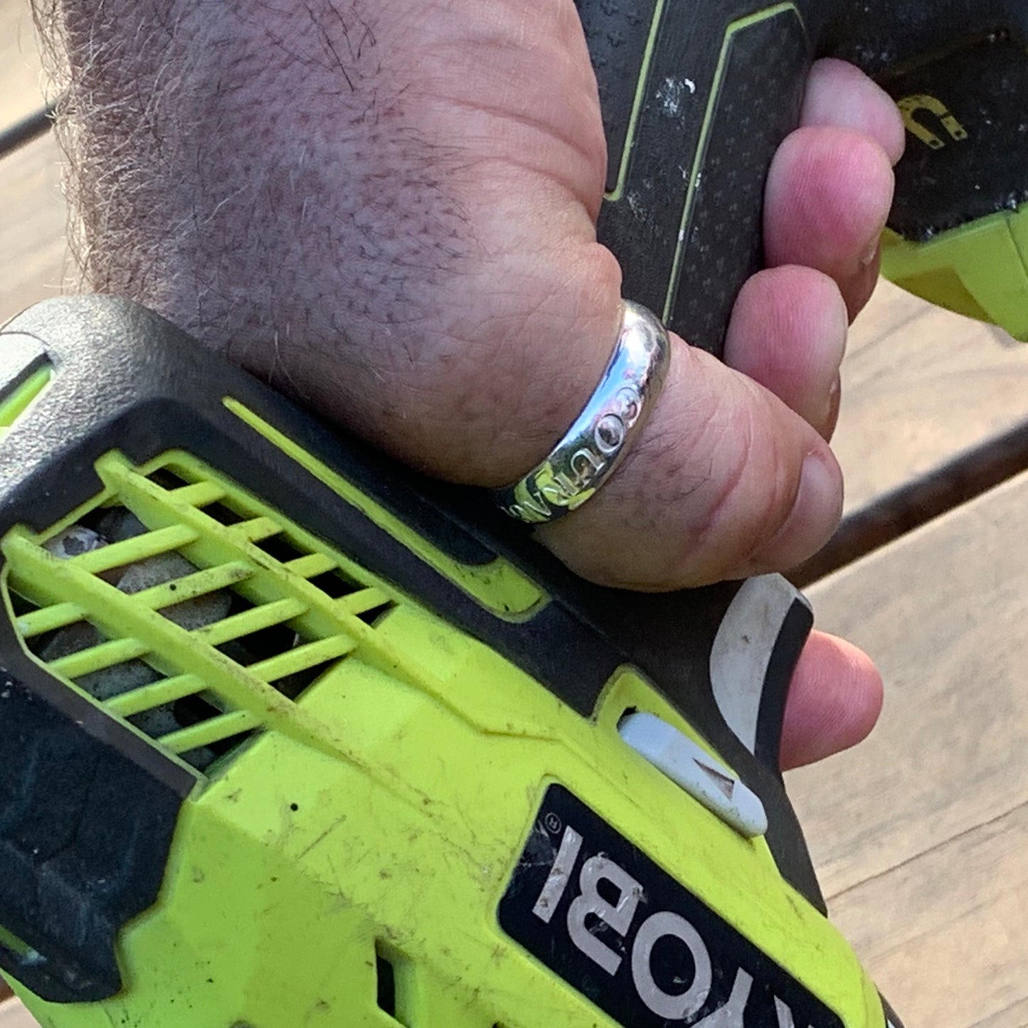 Sterling Silver Words to Wear Ring Courage