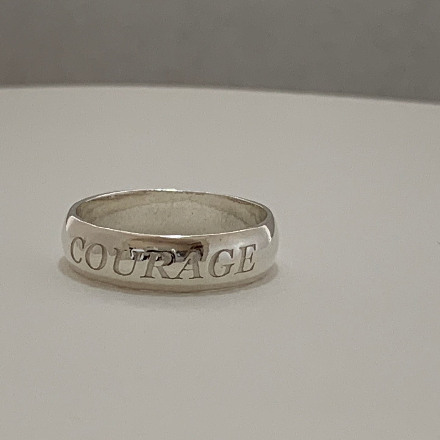 Sterling Silver Words to Wear Ring Courage