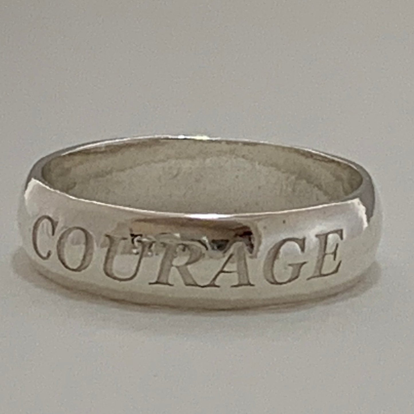 Sterling Silver Words to Wear Ring Courage