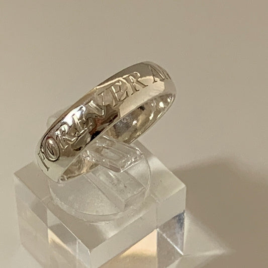 Sterling Silver Words to Wear Ring Forever and a Day