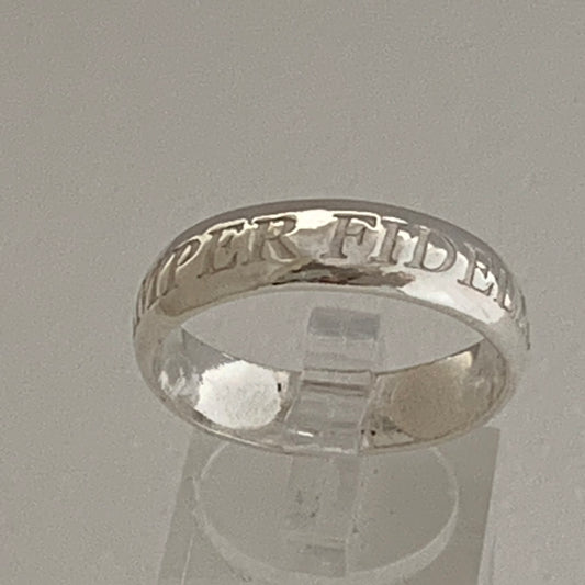 Sterling Silver Words to Wear Ring Semper Fidelis