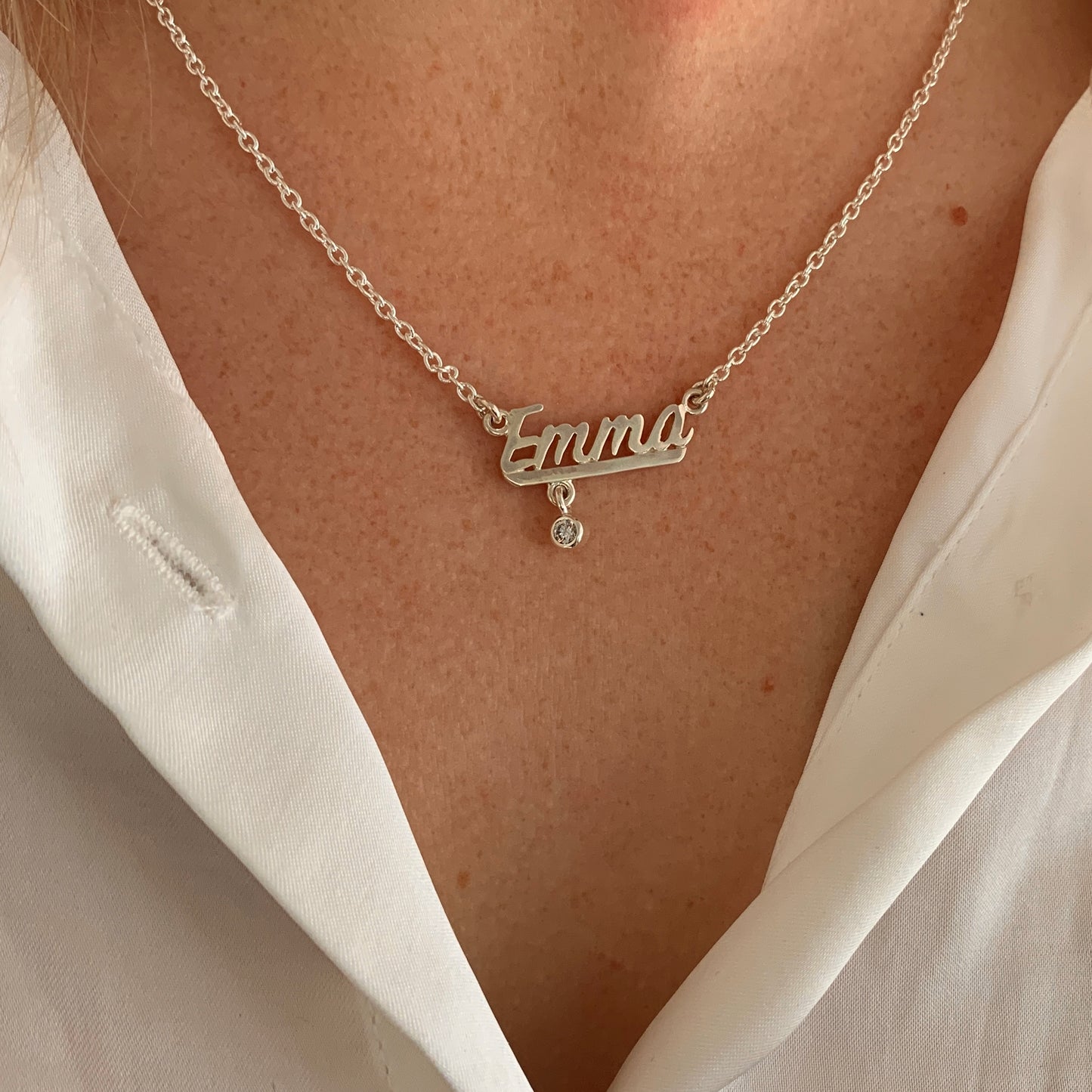 Name Chain, with 3mm (0.10ct)Diamond