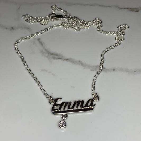 Name Chain, with 3mm (0.10ct)Diamond