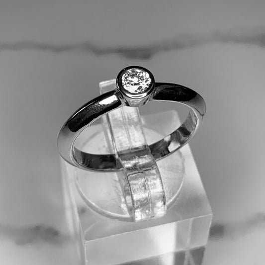 Solitaire Ring with 4mm, 0.25ct. Bezel set Diamond