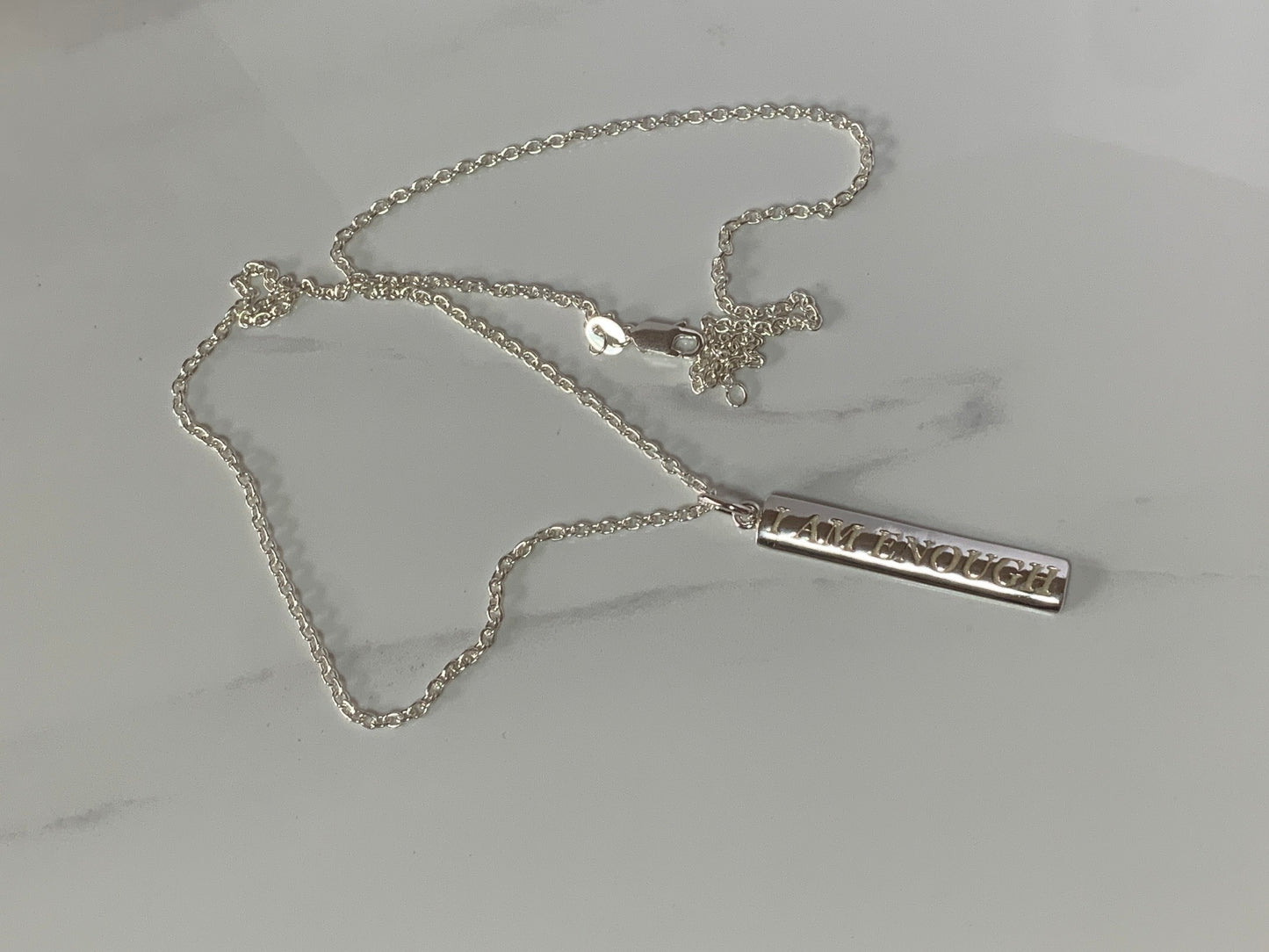 Sterling Silver Words to Wear Pendant I am enough