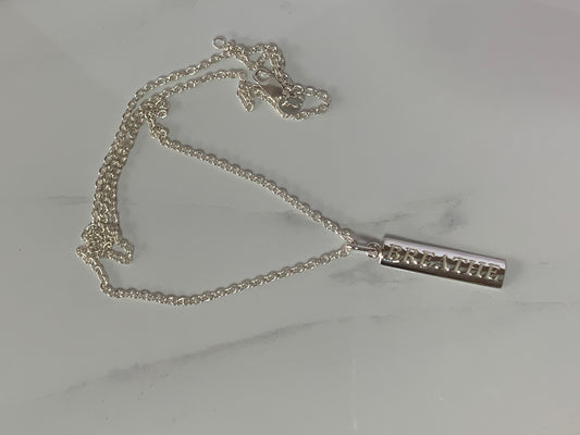 Sterling Silver Words to Wear Pendant Breathe