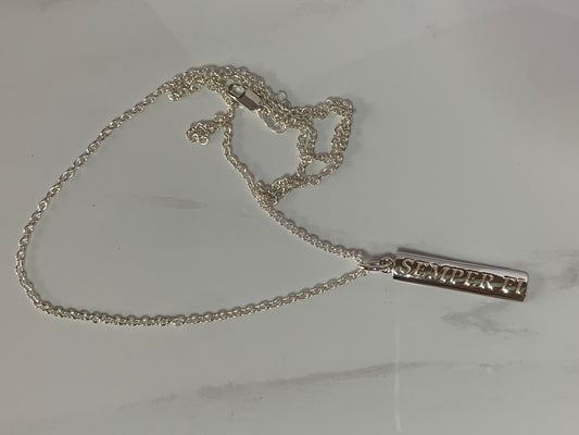 Sterling Silver Words to Wear Pendant Semper Fi