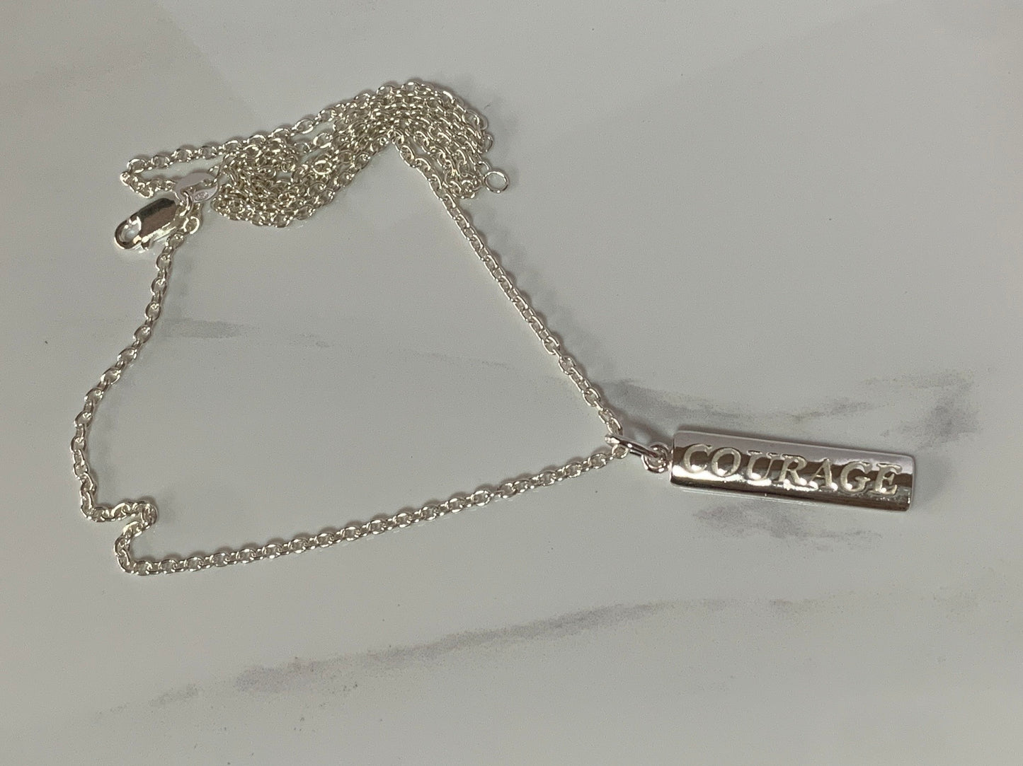 Sterling Silver Words to Wear Pendant Courage