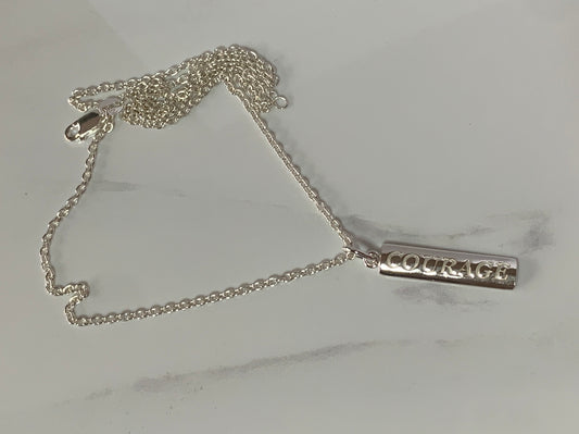 Sterling Silver Words to Wear Pendant Courage
