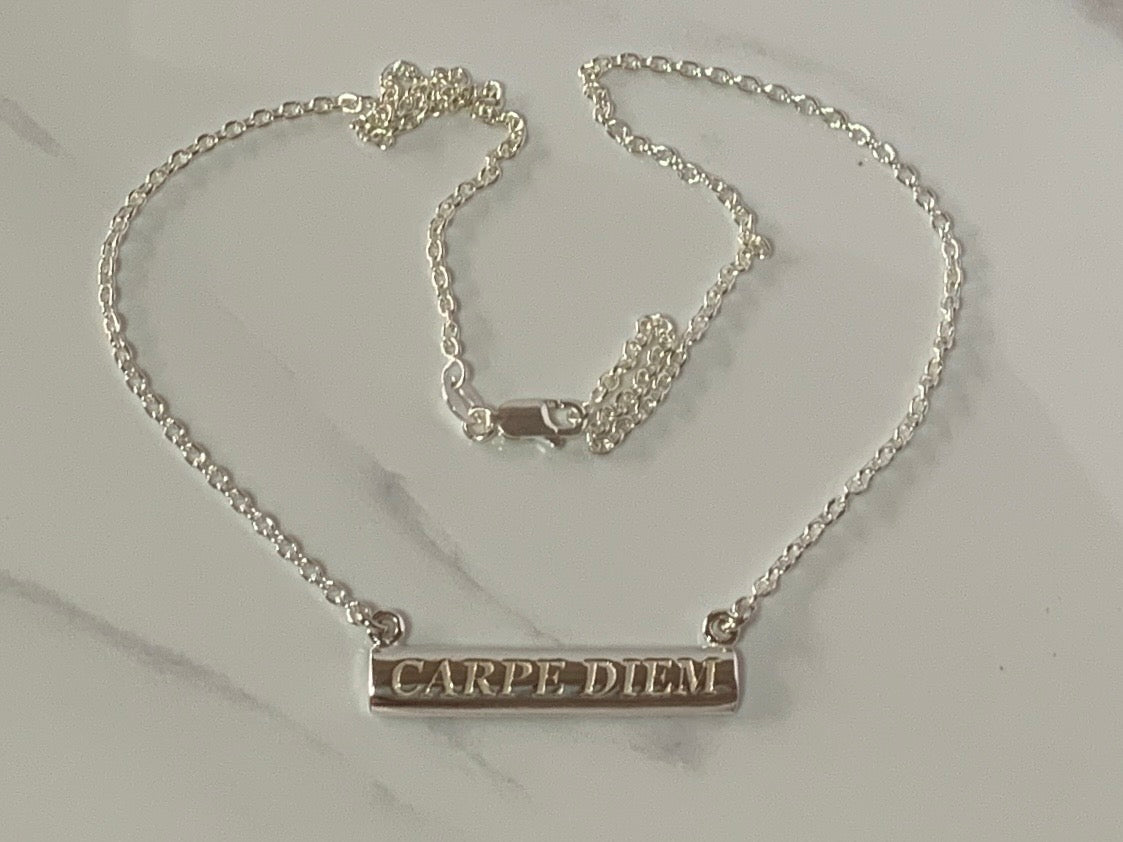 Sterling Silver Words to Wear Pendant Carpe Diem