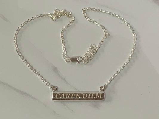 Sterling Silver Words to Wear Pendant Carpe Diem