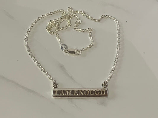 Sterling Silver Words to Wear Pendant I am enough