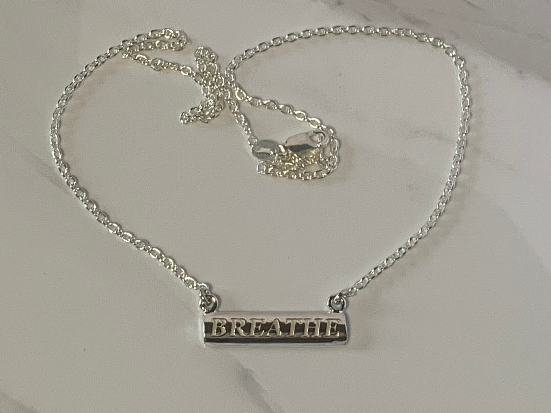 Sterling Silver Words to Wear Pendant Breathe